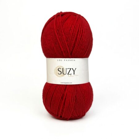 Pelote de fil acrylique Suzy rouge 100g 360m pour crochet et tricot