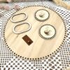 Kit DIY Plateau & Sous-Tasses en Bois à Crocheter – Fabrication Française