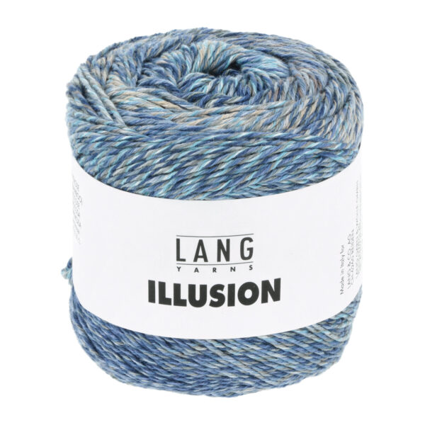 Pelote Lang Yarns Illusion 1155.0006 – coton et viscose – coloris bleu