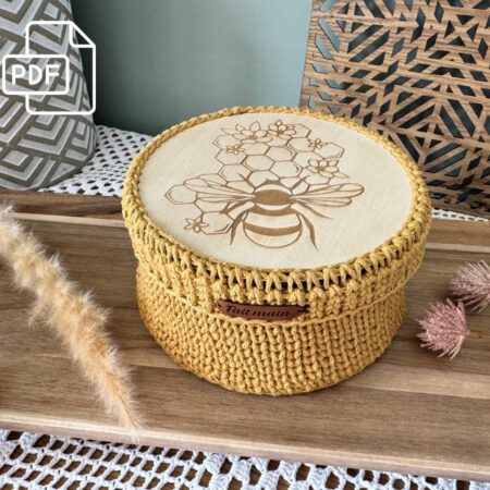 Patron PDF boîte au crochet avec couvercle gravé - Modèle DIY facile