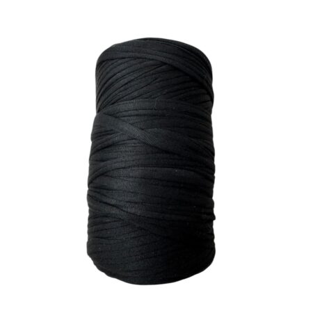 Pelote de Trapilho Satin Stretch Noir – Fil souple, brillant et épais pour crochet et tricot