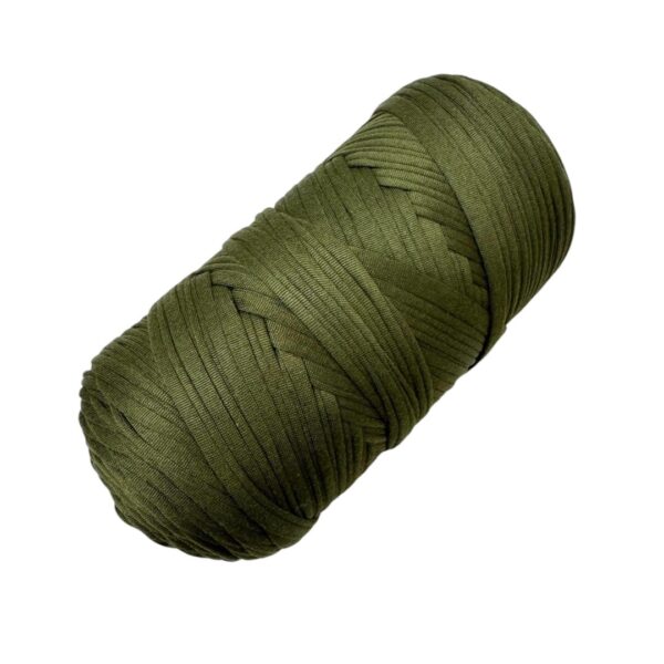 Pelote de Trapilho Satin Stretch kaki – Fil souple, brillant et épais pour crochet et tricot