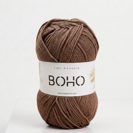 Fil coton Boho marron 100g 210m Oeko-Tex crochet tricot Lou Passion
