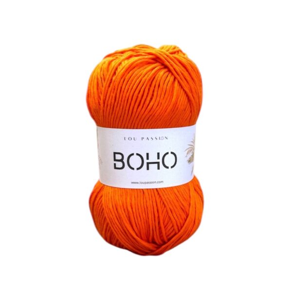 Pelote de coton Boho orange - Fil naturel pour crochet et tricot