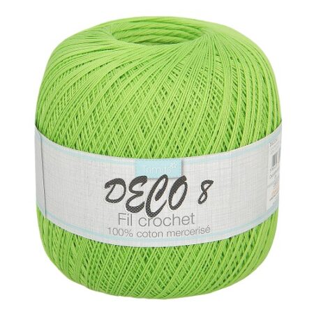 Pelote de coton Déco 8 verte - 100% coton mercerisé