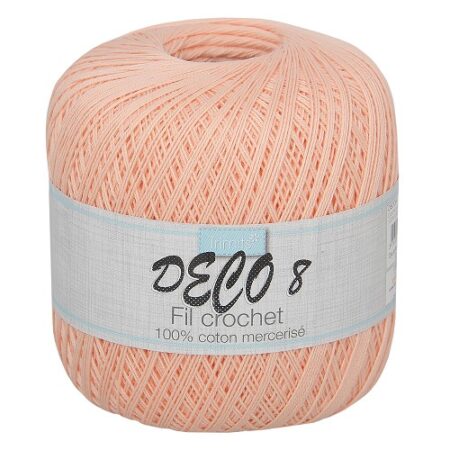 Fil coton Déco 8 saumon – 100 g – coton mercerisé pour crochet