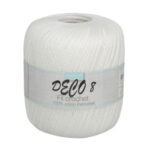 Fil coton Déco 8 blanc – 100 g – coton mercerisé pour crochet
