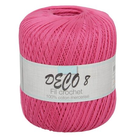 Pelote Deco 8 rose – Coton mercerisé pour ouvrages fins au crochet