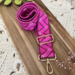 Bandoulière fantaisie rose et violette avec motifs – Lou Passion