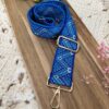 Bandoulière fantaisie bleue – Mousquetons dorés – Lou Passion