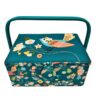 Boîte à couture motif oiseaux Hobby Gift – Taille moyenne – rangement couture brodé