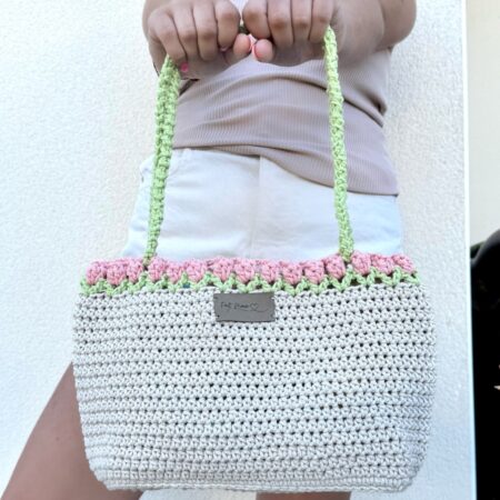 sac-crochet-fait-main-couleurs-pastel-tricoton-écru-vert-pomme-saumon-modèle-été-lou-passion
