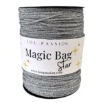 Pelote de fil Magic Bag Star argent, 400 g pour 400 m, 50 % polyéthylène et 50 % polyester, idéal pour sacs et accessoires au crochet.