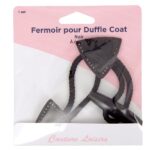 Fermeture brandebourg coton noir 8 cm avec bouton en bois 6 cm – couture manteau et sac Lou Passion