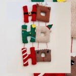 « Décoration de Noël au crochet Ho Ho Ho – lettres rembourrées Père Noël, renne, pain d’épices et sucre d’orge »