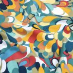 Tissu cretonne coton Splash vert – doublure sac crochet tricot couture