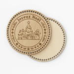 Couvercles en bois Joyeux Noël sapin et renne – lot de 2 Lou Passion