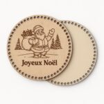Couvercle en bois gravé Joyeux Noël – lot de 2 disques crochet et DIY Lou Passion