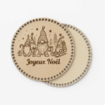 Couvercles en bois Joyeux Noël gnomes – lot de 2 Lou Passion