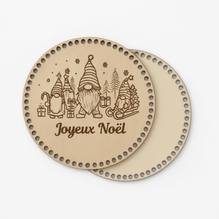 Couvercles en bois Joyeux Noรซl gnomes โ lot de 2 Lou Passion