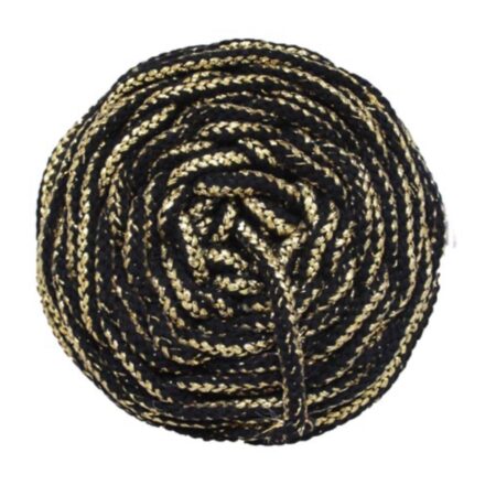 Pelote Rayon Air Casasol noir et or, fil mรฉtallisรฉ 4 mm pour crochet, tricot et macramรฉ, Lou Passion