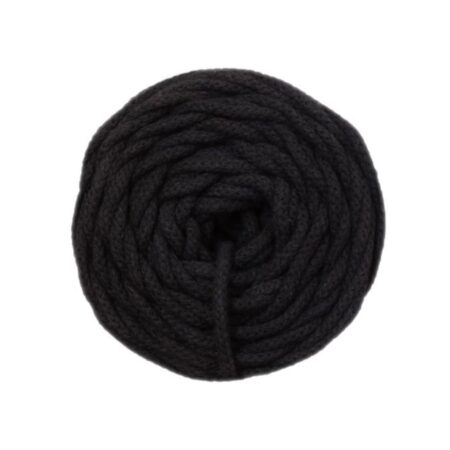 Pelote Cotton Air Casasol 5 mm couleur noir, fil recyclé épais idéal pour le crochet, le tricot et les créations DIY Lou Passion