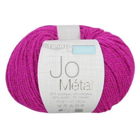 Laine Jo Mรฉtal Fushia rรฉf. 1521.24 โ Pelote 50g โ 130m