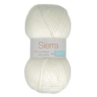 Pelote de laine Sierra by Trimits blanc 50 g – 90 m, acrylique et laine pour tricot et crochet