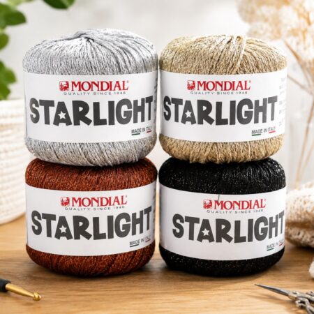 Gamme Starlight Mondial fils brillants métallisés pour tricot et crochet