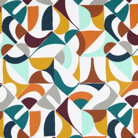 Tissu cretonne coton fond canard – PAMMY MULTICOLORE – doublure sac crochet ou tricot- Vendu au 50 cm