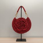 Sac fleur au crochet – modèle rose fait main