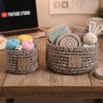 Kit crochet débutant duo corbeilles trapilho léopard Lou Passion.