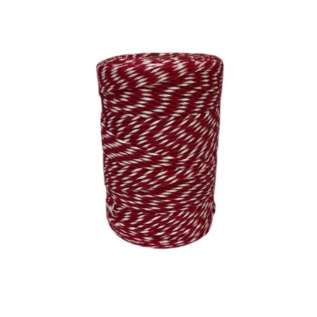 bakers twine 100gr-100m rouge-blanc - coton