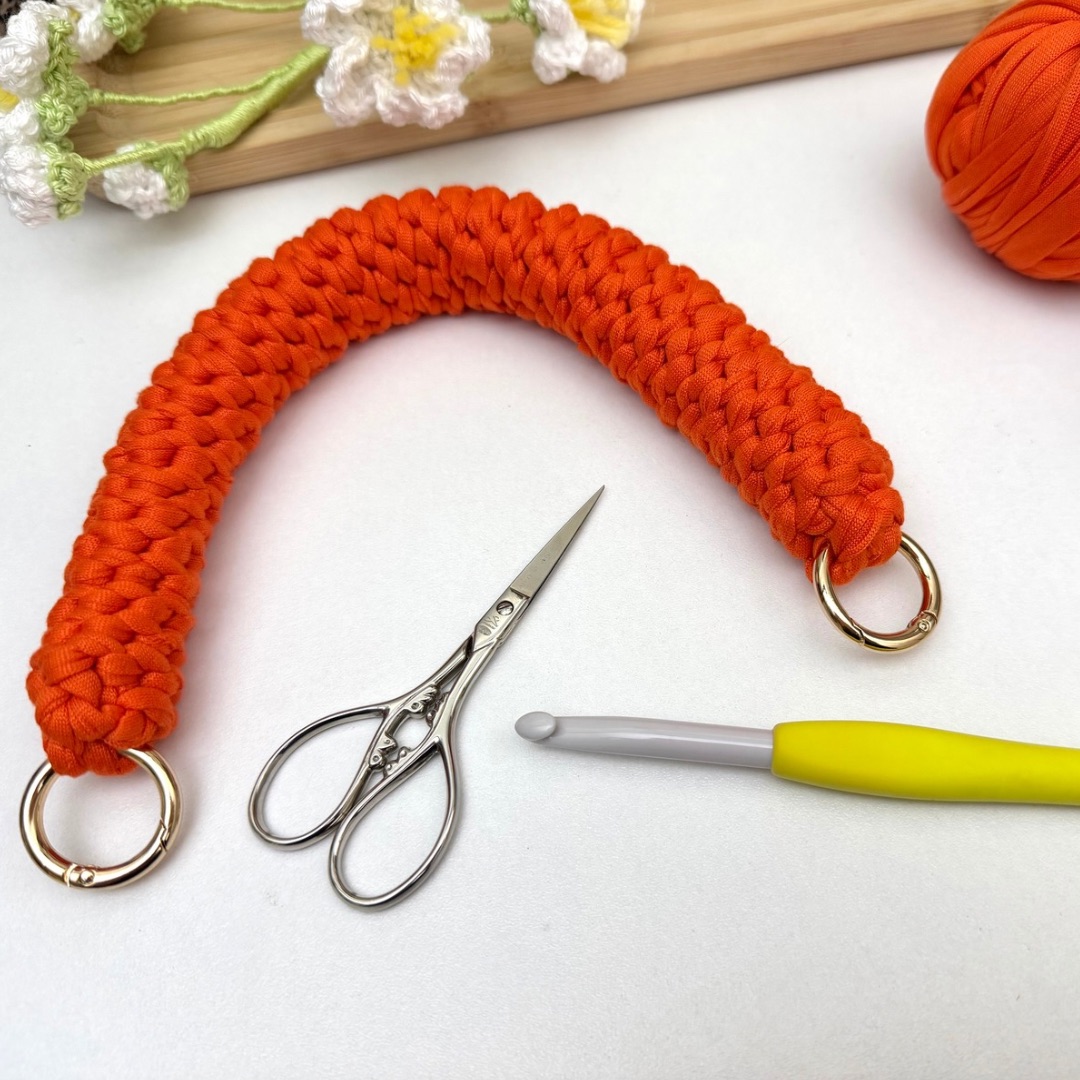anse de sac au crochet amovible orange tutoriel poignée sac crochet