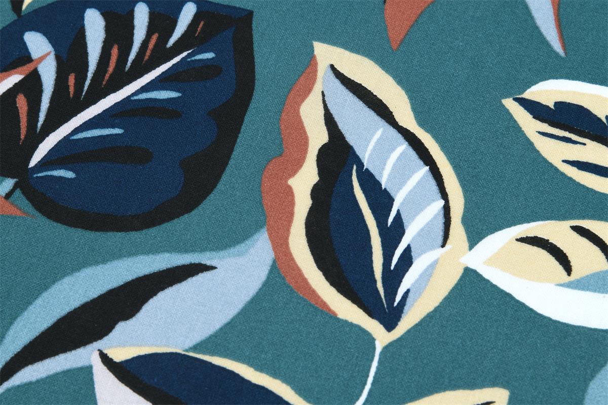 Tissu cretonne coton fond canard – MISSANDEI BLEU – doublure sac crochet ou tricot- Vendu au 50 cm