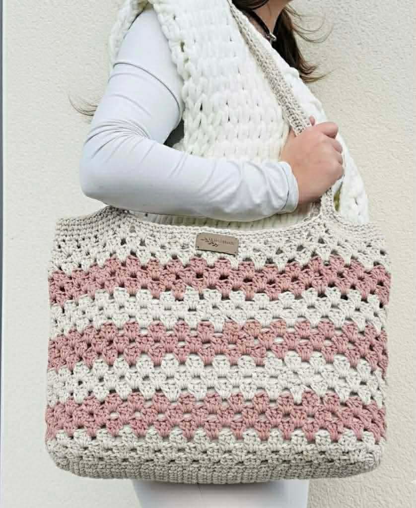 Kit Crochet – Sac en Granny – Modèle Élégant & Naturel avec PDF et Tutoriel Vidéo
