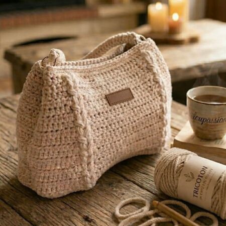 sac alba crochet fait main sac crochet beige lou passion sac tricoton crochet sac tendance