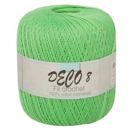 Pelote coton Deco 8 Menthe – 100 g – Fil mercerisé