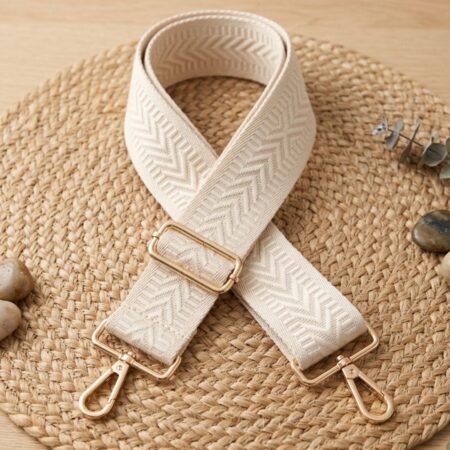 bandouliere sac crochet creme relief reglable