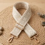 bandouliere sac crochet beige reglable