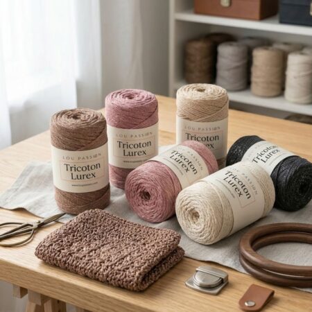 Tricoton lurex macramé fil pour sacs au crochet Lou Passion