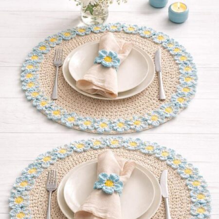 Kit Duo de Sets de Table Fleuris au Crochet – Lou Passion x LesPtitesBouill