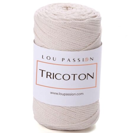 Tricoton macramé crème référence 102 fil pour sacs au crochet Lou Passion
