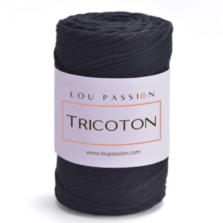 Tricoton macramé noir référence 115 fil pour sacs au crochet Lou Passion