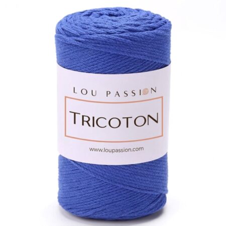 Tricoton macramé bleu roi référence 157 fil pour sacs au crochet Lou Passion