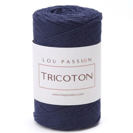 Tricoton macramé bleu marine référence 113 fil pour sacs au crochet Lou Passion