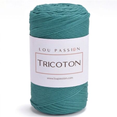 Tricoton macramé vert émeraude référence 127 fil pour sacs au crochet Lou Passion