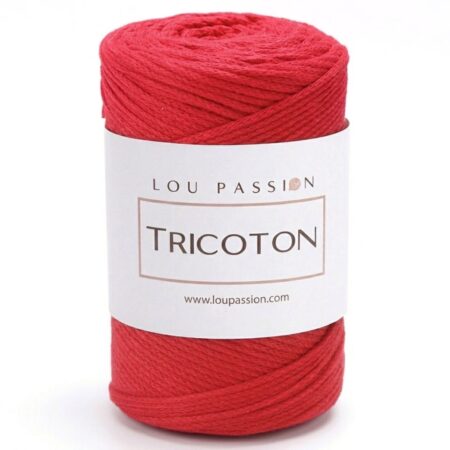 Tricoton macramé rouge référence 160 fil pour sacs au crochet Lou Passion