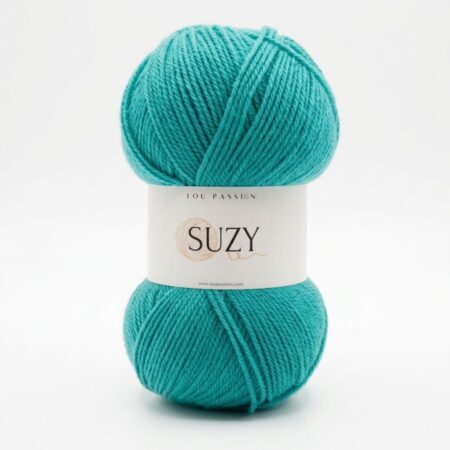 Pelote de fil acrylique Suzy turquoise 100g 360m pour crochet et tricot