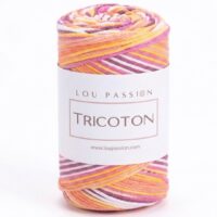 Fil Tricoton Multi 12 coton polyester pelote 250g dégradé orange crochet
